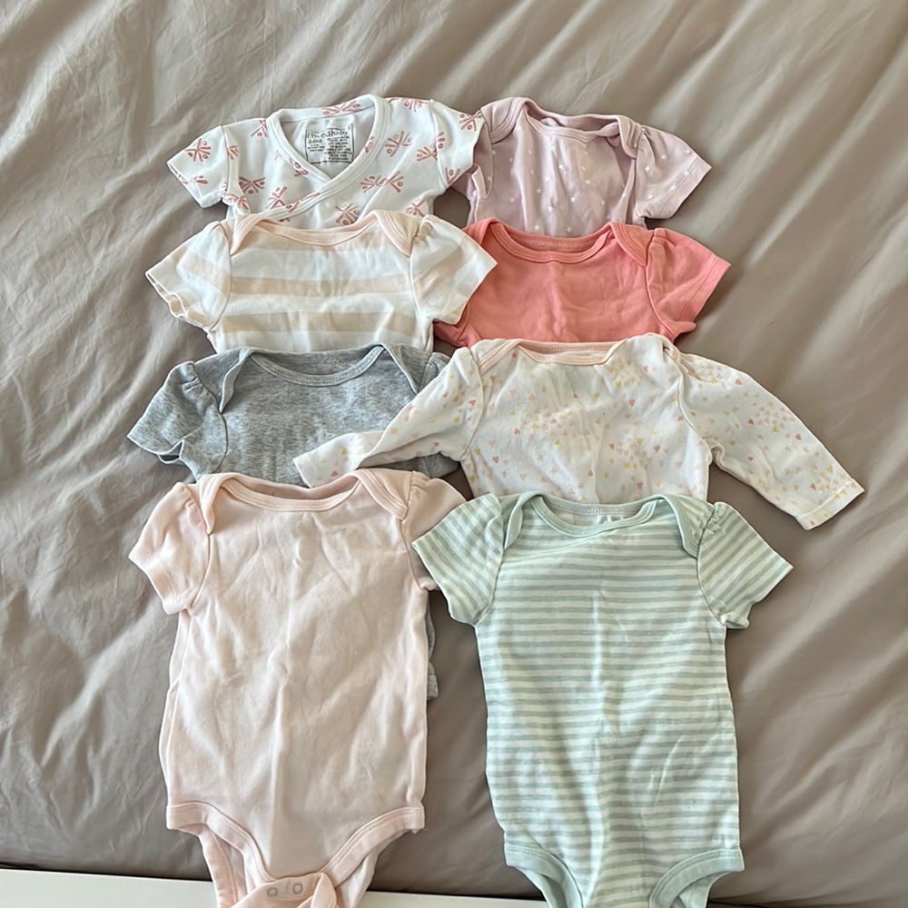 8 Assorted Onesies 3-6 Months
